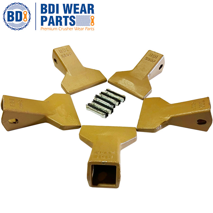 BDI Wear Parts 5 Pack 230F Heavy Flare BDI Tooth Company Bucket Teeth + 23FP Flexpins for Mini Excavator Backhoe Loader